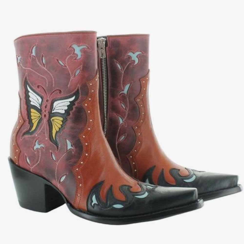 OLD GRINGO MARIPOSITA LOQUITA western cowgirl butterfly boots boho RtL $625 7.5 - Picture 8 of 9
